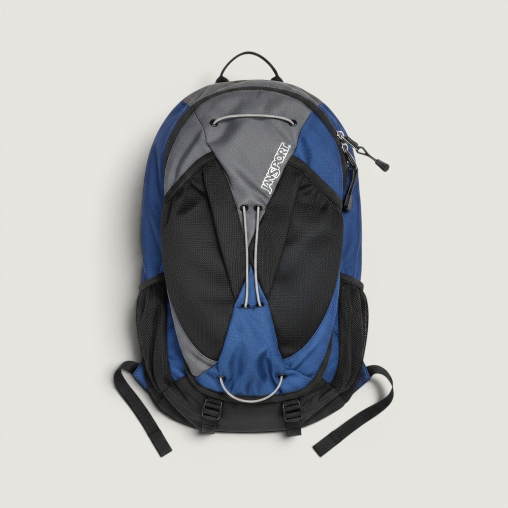 JanSport Helium Hydration Backpack Gray Blue Hiking Cycling Running Pack